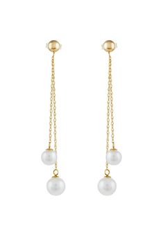 Effy 14K Yellow Gold Cultured Fresh Water Pearl Earrings