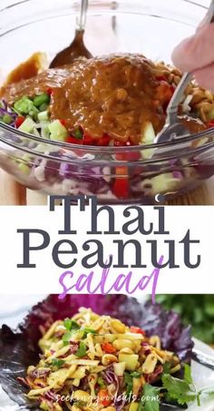 this thai peanut salad is loaded with lots of healthy ingredients and it's ready to be eaten