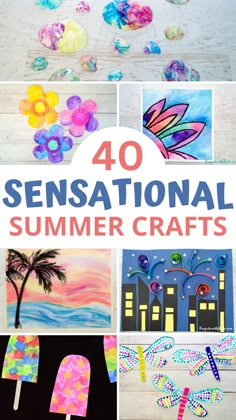 the words 40 sensation summer crafts are shown