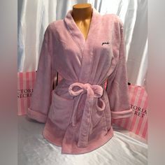 This Victoria Secret Pink Robe Is Adorable And Super Soft! This Robe Is Great For All Seasons! Please Contact Me With Any Questions And Thank You So Much For Looking! Belt Kimono, Plush Robe, Nightgown Sets, Lounge Robes, Wedding Kimono, Black Kimono, Sleep Wear, Lace Kimono, Business Hairstyles