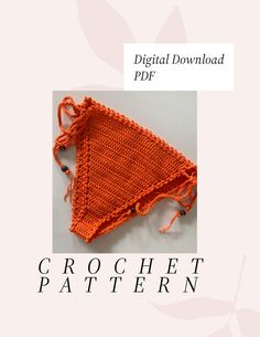 an orange crochet triangle is shown with the words digital download