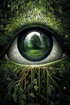 an eye with trees growing out of it