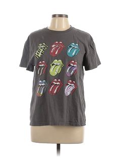 Rolling Stones Shirt, Graphic Tops, Petite Tops, Short Sleeve T Shirt, Grey Top, Grey Shirt, Grey Shorts, Denim Shop, Rolling Stones