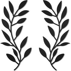 two black metal leaves on a white background