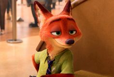 an animated fox is standing next to a wall with people in the background and text that reads, total film full hd 1080p trailer cz dabbing