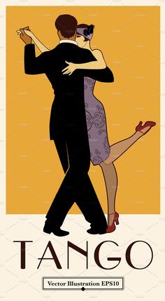 an illustration of a couple dancing the charleston swing dance in front of a yellow background