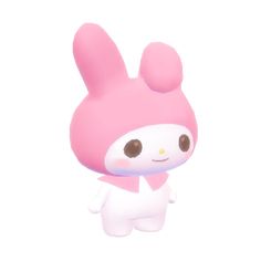 a small pink toy with ears on it's head