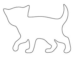 the outline of a cat is shown in black on a white background, and it appears to be cut out of paper