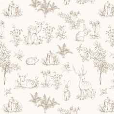 a wallpaper with animals and plants on it