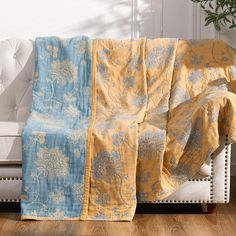 PRICES MAY VARY. Floral Desgin: Elevate your home décor with our vintage floral style 100% cotton throw blanket, featuring a stunning geometric pattern that adds a touch of elegance and warmth to any room Ready Made Reversible: Package includes one piece of lightweight blanket. Enjoy the flexibility of our reversible design, allowing you to switch up the look of your space Premium Material: Crafted from 100% breathable cotton, this twin size muslin blanket provides ultimate comfort while being s Boho Blankets And Pillows, Yellow Cotton Blanket, Cute Throw Blankets Boho, Quilting Throw Blanket, Best Quilts On Amazon, Blanket For Bedroom, Floral Throw Blanket, Boho Blanket, Embroidered Blanket