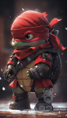 Baby Ninja Turtle, Ninja Turtles Artwork, Girls Stuff, Ninja Turtles Art, Swag Cartoon, Cartoon Character Pictures, Photo To Cartoon, Dessin Adorable, 판타지 아트