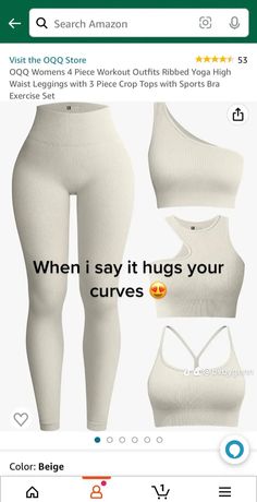 Outfit Beige, 00s Mode, Bra Outfit, Gymwear Outfits, Cute Clothing Stores, Amazon Clothes, Workout Outfits