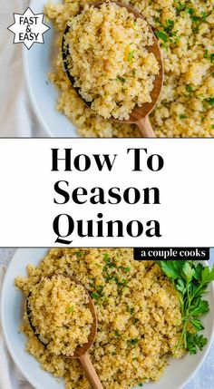 how to season quinoa on a white plate