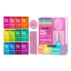 Love To Mask Facial Masking Kit - FREEMAN LOVE TO MASK KIT 14PC 3.5OZBenefitsFace masks are soothing, clearing, brightening, hydrating, polishing, and detoxifyingFacial masks are great to take on-the-go, so you can keep skin fresh and healthy while travelingSilicone facial scrubber to gently remove masks from your face without damaging your skinHeadband works great to pull back your hair and keep it out of your face while applying your facePerfect for all skin types - normal skin, oil skin, comb Facial Scrubber, Black Sugar, Facial Peel, Face Mask Set, Dry Face, Gel Mask, Exfoliating Scrub, Skin Care Kit, Skin Care Treatments