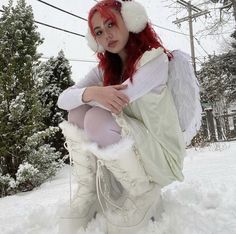 Winter Outfits Aesthetic, Snow Fairy, Snow Angel, Snow Outfit, Snow Angels