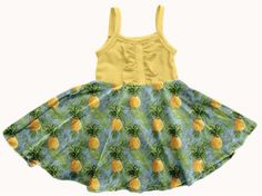 Twirl pineapple soft cotton spandex dress Pineapple Dress, Spandex Dress, Flower Photos, Cotton Spandex, Pineapple, Two Piece Skirt Set, Girls Dresses, Girl Outfits, Dress Outfits