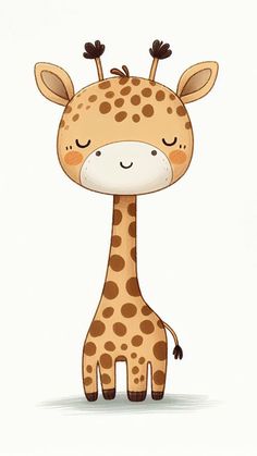 a cartoon giraffe with its eyes closed