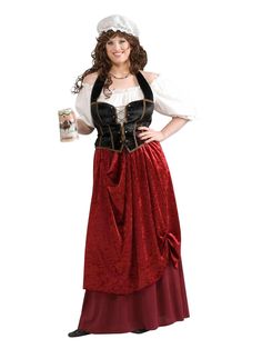 Adult Tavern Wench Plus Costume - costumes.com Tavern Wench, Bar Maid, Wench Costume, Corset And Skirt, Pirate Wench Costume, Plus Size Costume, Plus Size Halloween Costume, Plus Size Costumes, Beer Girl