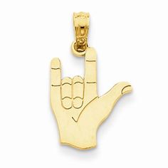 Metal: 14k Yellow GoldLength:20 mmWidth:12 mmFinish: PolishedFree U.S. Shipping for orders over $99 Protected by our 30-Day Risk Free Returns! Hand Sign Language, I Love You Signs, Hand Sign, Gift Sets For Women, Chanel Jewelry, Sign Language, Jewelry Pendant, Christmas Gifts For Women, Star Pendant