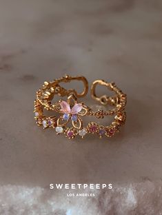 Product Details + Care - High Quality Gold Plated Over Brass - Brass: Copper + Zinc Alloy - 1 Ring - Wipe Clean - Imported Dimensions - Size is adjustable Have a question? Please message info@shopsweetpeeps.com and our support team will get back to you in 48 hours. Light Weight Jewelry, Cute Rings, Pretty Rings