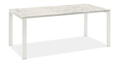 a white marble top desk with metal legs