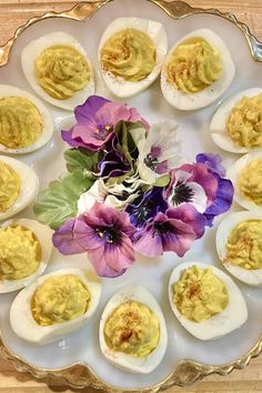 A closeup of a plate of tea party deviled eggs Ideas For Tea Party, Guide To Tea, Ideas For Tea, Spring Tea Party, Fairy Tea Parties, Afternoon Tea Recipes, Bridal Tea Party