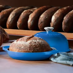 bread and other baked goods on a table