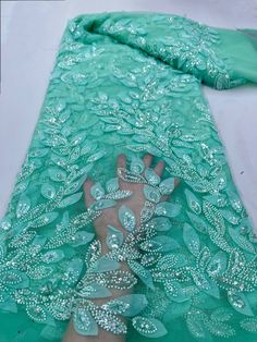 MORE FABRIC  https://www.etsy.com/shop/Kerylace ❀ Product Type: Lace ❀ Technics: Embroidered ❀ Material: Polyester ❀ Feature: Water Soluble, Eco-Friendly ❀ Width:51-52 inches ❀ Length: 5 Yards (1 Yards=0.914 Meter) ❀ Occasion: Wedding/Party/Birthday etc ❀ USES: Clothing, Dresses,Formalwear, Coats, Skirts, Drapery  N o t e  ❀ If you choose expedited shipping, the phone number is vital for shipping. To leave the phone number when placing order. Thanks.  (1)Influencing factors of color: light, disp Blue Tulle Fabric For Wedding, Green Lace Sequin Fabric For Wedding, Green Lace Tulle Fabric For Wedding, Embroidered Material, Beading Netting, Lace Fabrics, Cord Lace, Pearl And Lace, Beaded Wedding