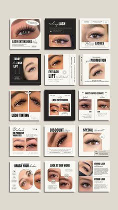 185 ready-to-use Lash Tech Instagram Templates total with fully real content and researched by us after consulting and analyzing a hundred competitors in Eye Lashes Industrial. Instagram Branding Design, Pinterest Marketing Business