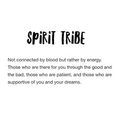 the words spirit tribe written in black and white on a white background with an image of a