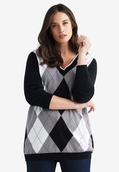 V Neck Argyle Sweater, Swedish Fashion, Occasion Dresses Wedding, Argyle Pattern, Tunic Tank Tops, Argyle Sweater, Swimsuits For All, Plus Size Sweaters, Sweater Pullover