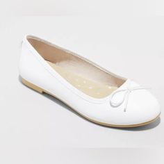 Nwt Girls' Diana Slip-On Ballet Flats White - Cat & Jack - Size 11 Bundle & Save Rapunzel, Ballet Flats White, White Ballet Flats, Jack Shoes, Jack White, White Flats, Cat & Jack, White Cat, Girls Shoes