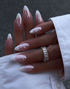 Almond Nails For Work, French Nail Designs Almond Shape, Oval Medium Nails, Almond Shape French Tip Nails, Baby Shower Nails Girl, Proposal Nails Ideas, Summer Nails Almond Shape, Baby Shower Nails, Nails Chrome