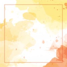 an orange and yellow watercolor background with a square frame