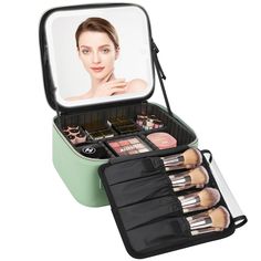 PRICES MAY VARY. 【Upgraded design makeup bag with led mirror】The travel makeup bag is made of sturdy and durable synthetic leather, which is waterproof and wearable, dustproof and easy to clean 【Adjustable brightness LED mirror】3 lighting modes with short press to adjust the color temperature between cool, natural and warm light, long press to control the brightness from 0% to 100% 【Detachable and large capacity makeup storage box】Relavel makeup train case comes with 6 detachable shock-resistant Makeup Box Organizer, Makeup Suitcase, Color Lighting, Design Makeup, Brush Storage, Makeup Storage Box, Light Mirror, Makeup Brush Storage, Mirror 3