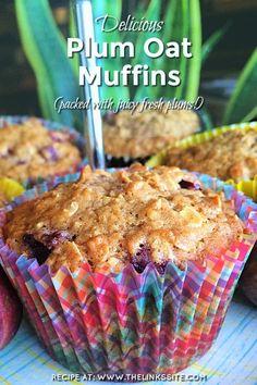 some muffins and apples on a table