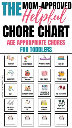 the mom approved chore chart for toddlers