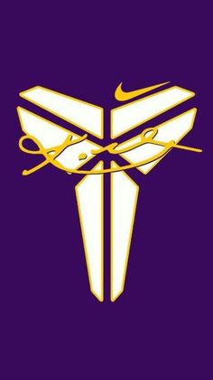 the nike logo is shown in gold on a purple background, with scissors and thread