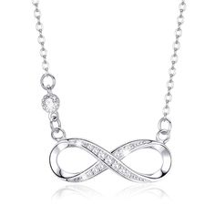 PRICES MAY VARY. INFIINITY NECKLACE : The symbol of infinity represents eternity,and all imaginations of love and beauty is infinite. Infinity pendant is decorated with shiny white cubic zirconia , fulling of sophistication and fashion sense NECKLACE SIZE：2.45cm/0.97IN *0.87cm/0.34IN. The infinity pendant hangs from a 18.7 " adjustable corrugated chain, secured by a spring-loaded clasp.A 3mm mini diamond connects the pendant to the chain.Environmentally friendly materials, lead and nickel free, Silver Infinity Clavicle Chain Jewelry, Silver Infinity Clavicle Chain Necklace, Infinity Necklace Silver, Necklace Infinity, Infinity Pendant, Elegant Bags, Sterling Pendant, Infinity Necklace, The Infinity