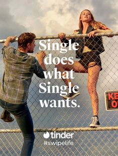 a man and woman leaning on a fence with the caption single does what single wants