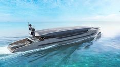 a futuristic boat in the middle of the ocean