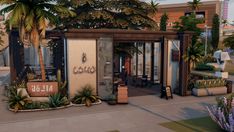 Del Sol Valley Restaurant ♡ - NO CC | Patreon Sims 4 Lots Restaurant No Cc, Del Sol Valley Sims 4 Build, Sims 4 Small Restaurant, Sims4 Community Lot, Sims 4 Date Lots, Sims4 Apartment Ideas, Sims 4 Commercial Lots, Sims 4 Nightclub No Cc, Ts4 Restaurant Build