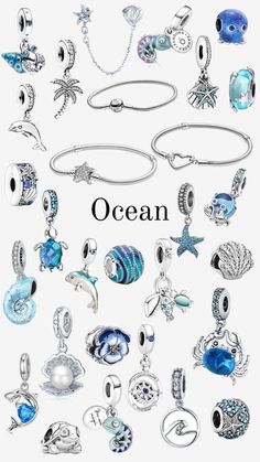 Beach Aesthetic Jewelry, Blue Pandora Bracelet, Pandora Summer, Spring Jewelry Trends, Pandora Blue, Jewelry Pandora