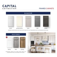 the kitchen cabinets are all white and have different color options to match their decor style