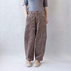 These corduroy pants are perfect for relaxing and comfortable to wear. The wide leg cut and elastic waistband provide a flattering fit. The cropped length makes them super easy to wear with any of your favourite tops, making it a no brainer if you want to get them in another colour too! Corduroy is a soft, durable material that produces a nice texture. It's also quick to dry after being washed! Visit our shop here to learn more. SIZE LIST SIZE Normal: Waist:70-90CM/27.5-35.4" Lenght:92CM/36.2" H Relaxed Fit Wide Leg Corduroy Bottoms, Wide Leg Corduroy Pants With Relaxed Fit, Baggy Corduroy Bottoms, Corduroy Wide-leg Pants With Pockets, Corduroy Wide Leg Pants With Pockets, Wide Leg Corduroy Pants With Pockets, Corduroy High-waisted Pants With Pockets, High-waisted Corduroy Pants With Pockets, Pants Unique