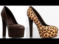 a pair of high heels with leopard print on them