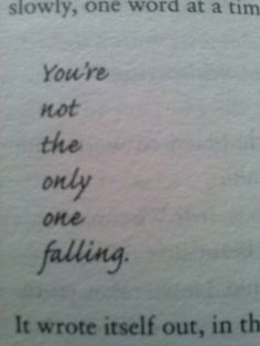 the words you're not the only one falling on top of a piece of paper