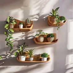 Wall Shelf Mural, Cute Floating Shelves, Wall Stands Shelves, Wall Shelves Plants, Quirky Shelves, Floating Shelves With Plants, Shelf Ideas For Bedroom, Floating Shelf Plant, Wall Wood Shelf