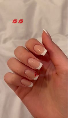 Nail Inspo Design Short, Acrylics For School, Nails To School, Short Acrylic Nails Aesthetic, Nail School Ideas, V Day Nails Acrylic, Minimalistic Nails Short, Cute Short Manicure, Very Short Acrylic Nails Designs