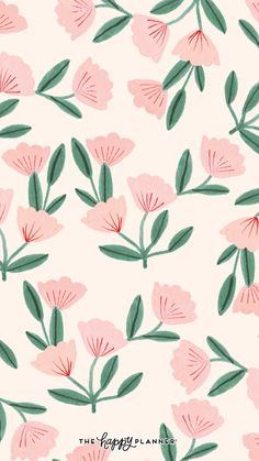 pink flowers and green leaves on a white background